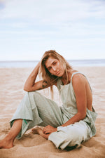Load image into Gallery viewer, The Linen Ventura Overalls in Mint
