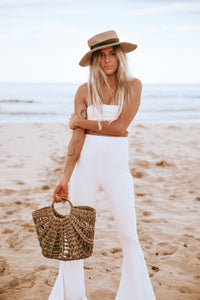 The Wild Child Bell Bottoms in White + FREE Matching Tube Top