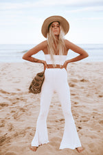 Load image into Gallery viewer, The Wild Child Bell Bottoms in White + FREE Matching Tube Top
