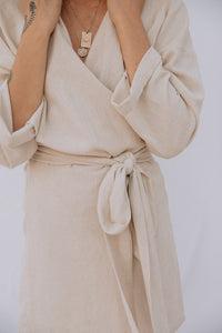 The Oasis Wrap Dress in Natural