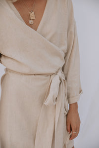 The Oasis Wrap Dress in Natural