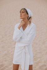 Load image into Gallery viewer, The Oasis Wrap Dress in Crisp White
