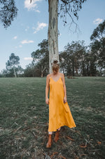 Load image into Gallery viewer, The Lola Midi Dress in Mustard
