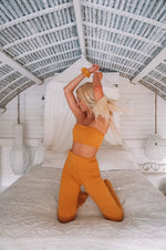 Load image into Gallery viewer, The Wild Child Bell Bottoms in Mustard + FREE Matching Tube Top
