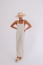 Load image into Gallery viewer, The Ventura Overalls in Natural Sailor Stripe
