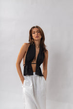 Load image into Gallery viewer, THE MIMI HALTER TOP CAVIAR
