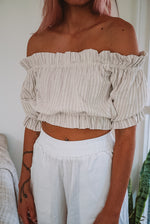Load image into Gallery viewer, The Winnie Top in Natural Sailor Stripe
