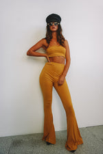 Load image into Gallery viewer, The Wild Child Bell Bottoms in Mustard + FREE Matching Tube Top
