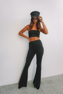 Wild Child Bell Bottoms in Caviar + FREE Matching Tube Top