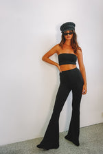 Load image into Gallery viewer, Wild Child Bell Bottoms in Caviar + FREE Matching Tube Top
