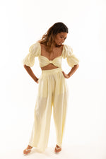 Load image into Gallery viewer, The Zephyr Linen Pants in Lemon
