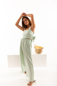 The Zephyr Linen Pants in Lime