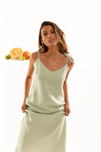 The Isabel Slip Dress in Lime