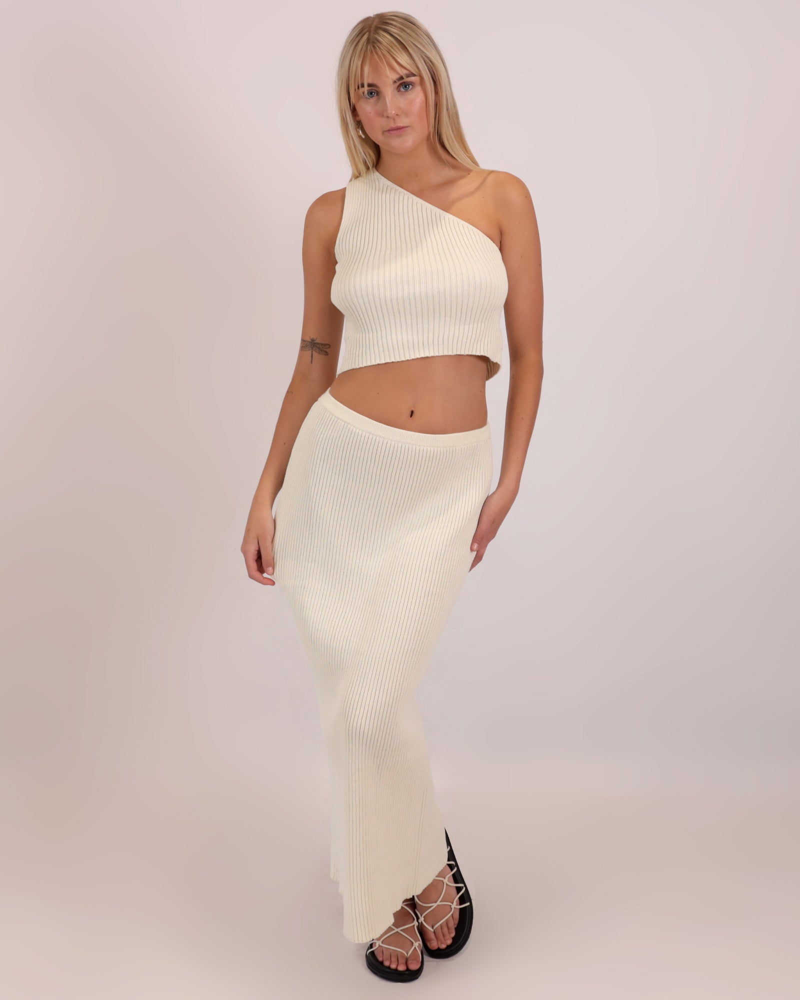 Pippa Knit Maxi Skirt Ivory