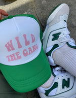 Load image into Gallery viewer, WTG Trucker Cap Green &amp; Pink
