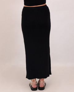 Pippa Knit Maxi Skirt Black