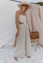 Load image into Gallery viewer, The Zephyr Linen Pants in Natural Sailor Stripe
