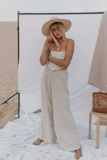 Load image into Gallery viewer, The Zephyr Linen Pants in Natural Sailor Stripe
